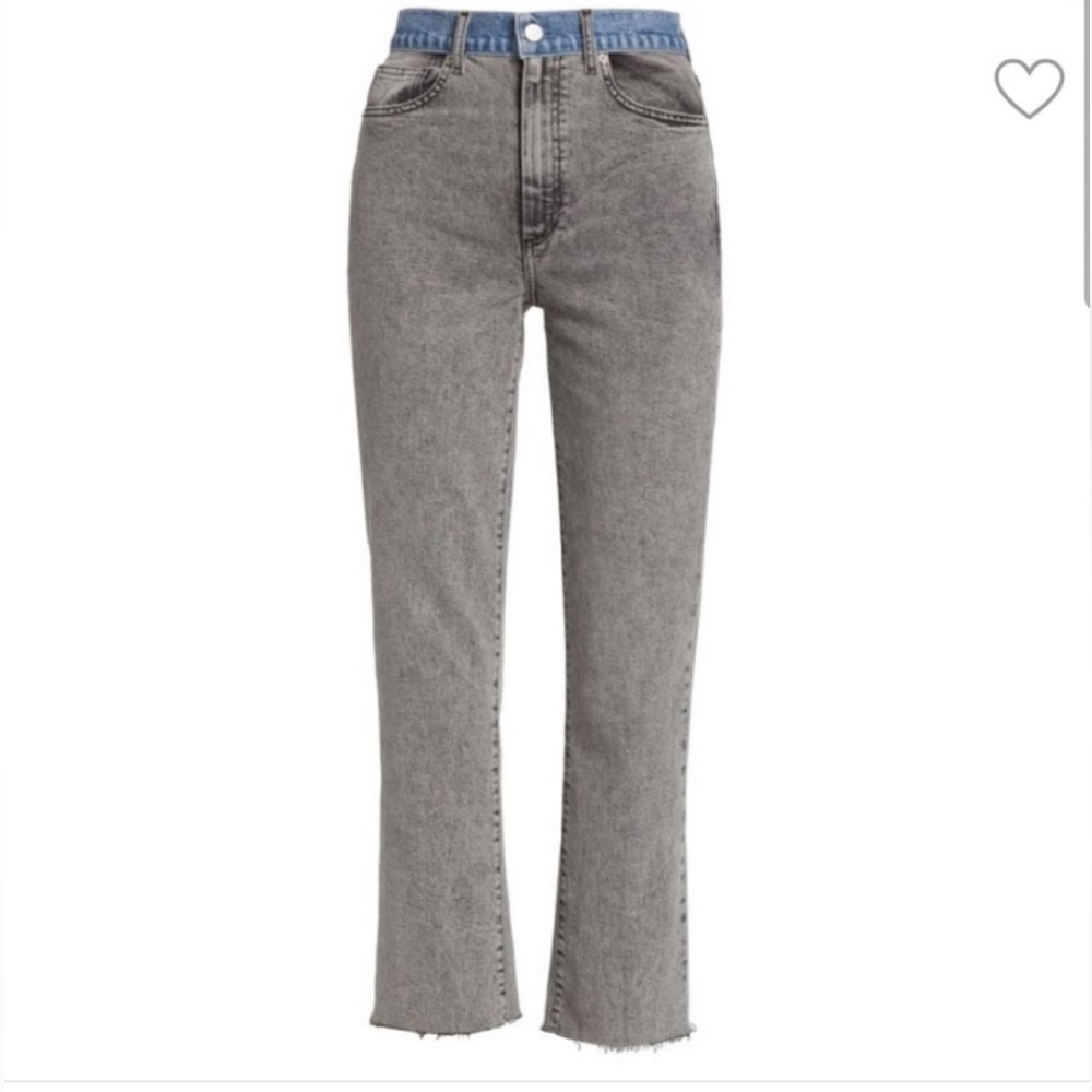 LE JEAN Sabine Blue Grey High-Rise Straight Jeans women’s 28